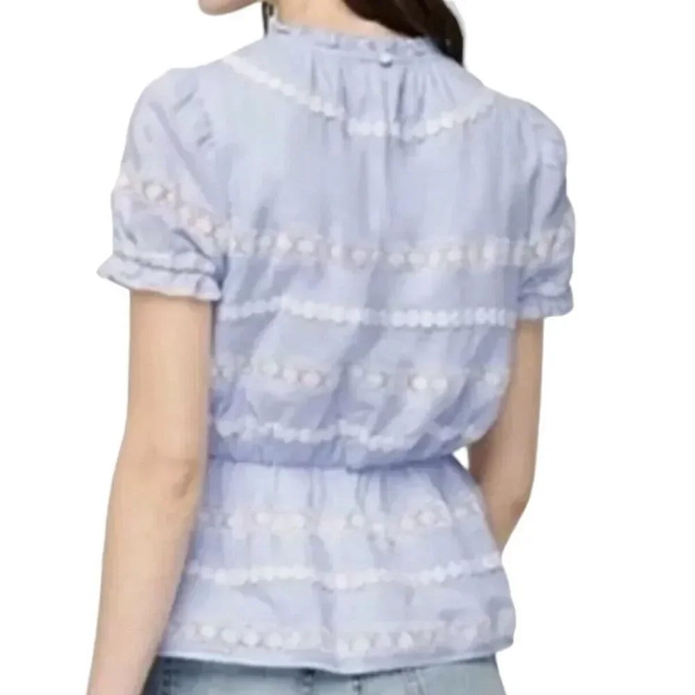 J. Crew Blouse Top Women's Daisy‎ Chain Lace Peplum Ruffle Medium
